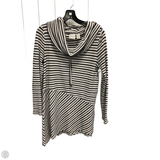 Sweatshirt Collar By Zenergy By Chicos In Striped Pattern, Size: S