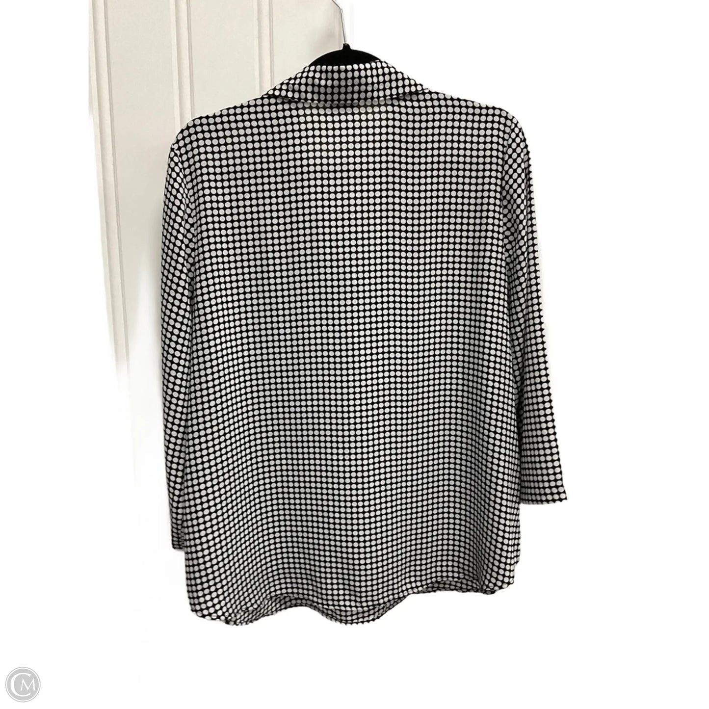 Blouse Long Sleeve By Van Heusen In Polkadot Pattern, Size: L