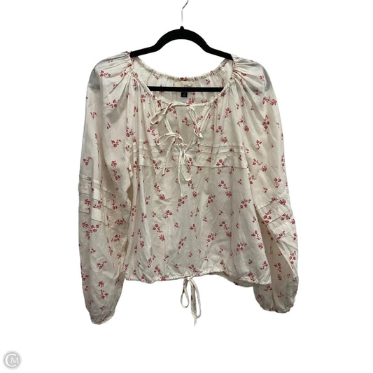 Blouse Long Sleeve By Universal Thread In Cream, Size: M