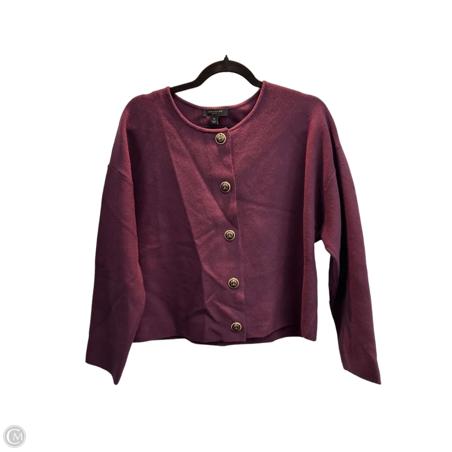 Sweater Cardigan By Ann Taylor In Maroon, Size: Xlp
