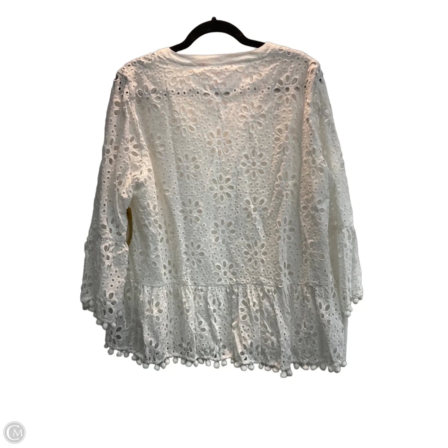 Blouse Designer By Lilly Pulitzer In White, Size: Xl