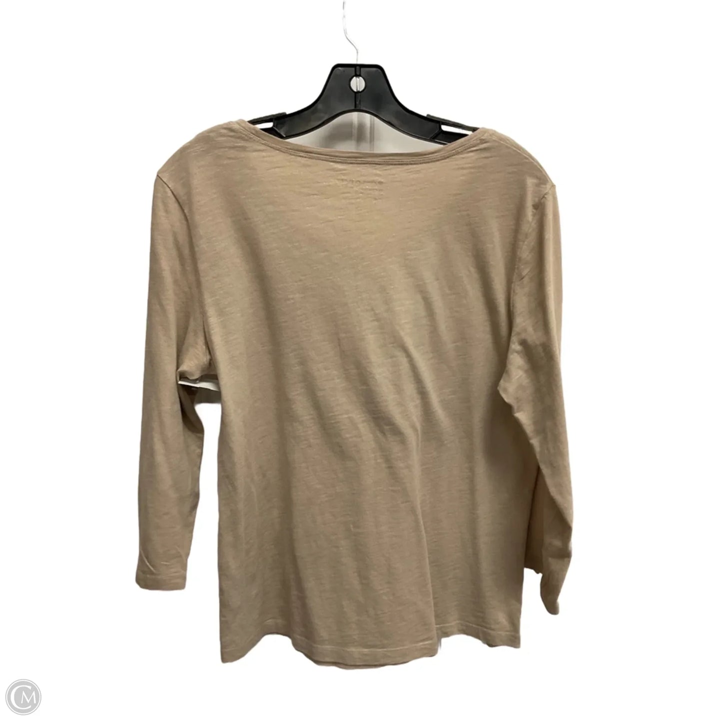 Top 3/4 Sleeve Basic By Chicos In Taupe, Size: M