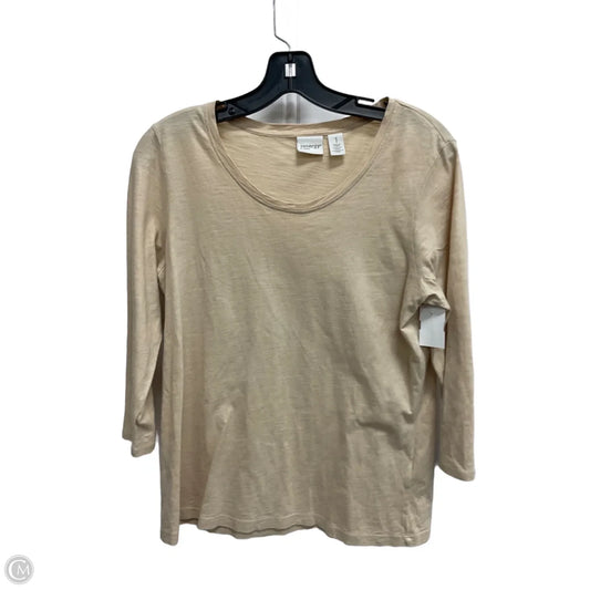 Top 3/4 Sleeve Basic By Chicos In Gold, Size: M