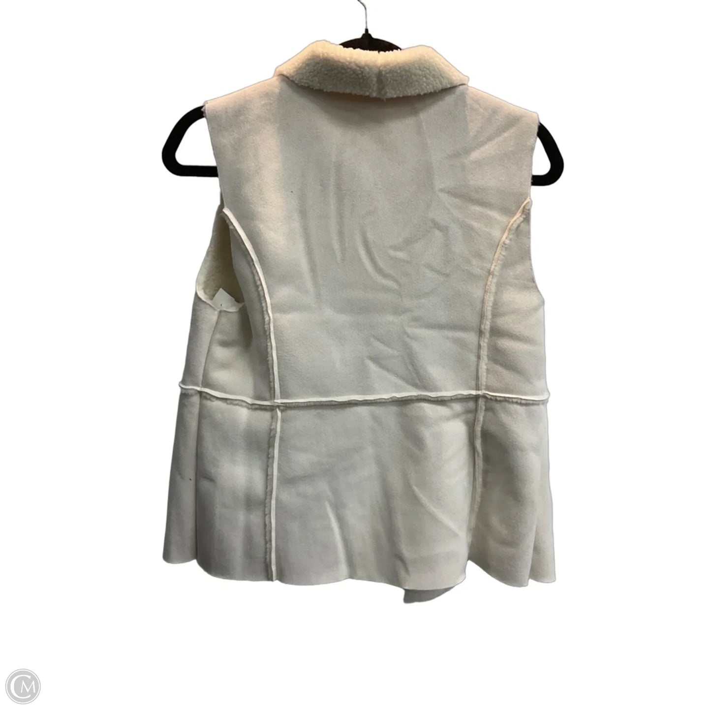 Vest Faux Fur & Sherpa By Clothes Mentor In Cream, Size: M