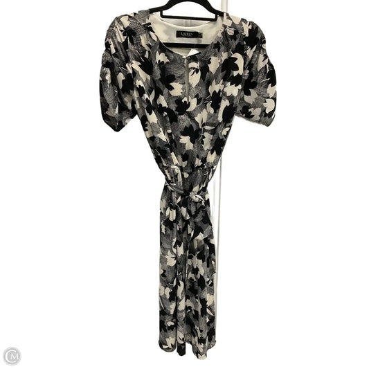 Dress Work By Lauren By Ralph Lauren In Black & Cream, Size: M