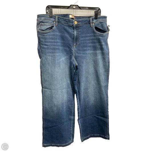 Jeans Wide Leg By Kut In Blue Denim, Size: 18