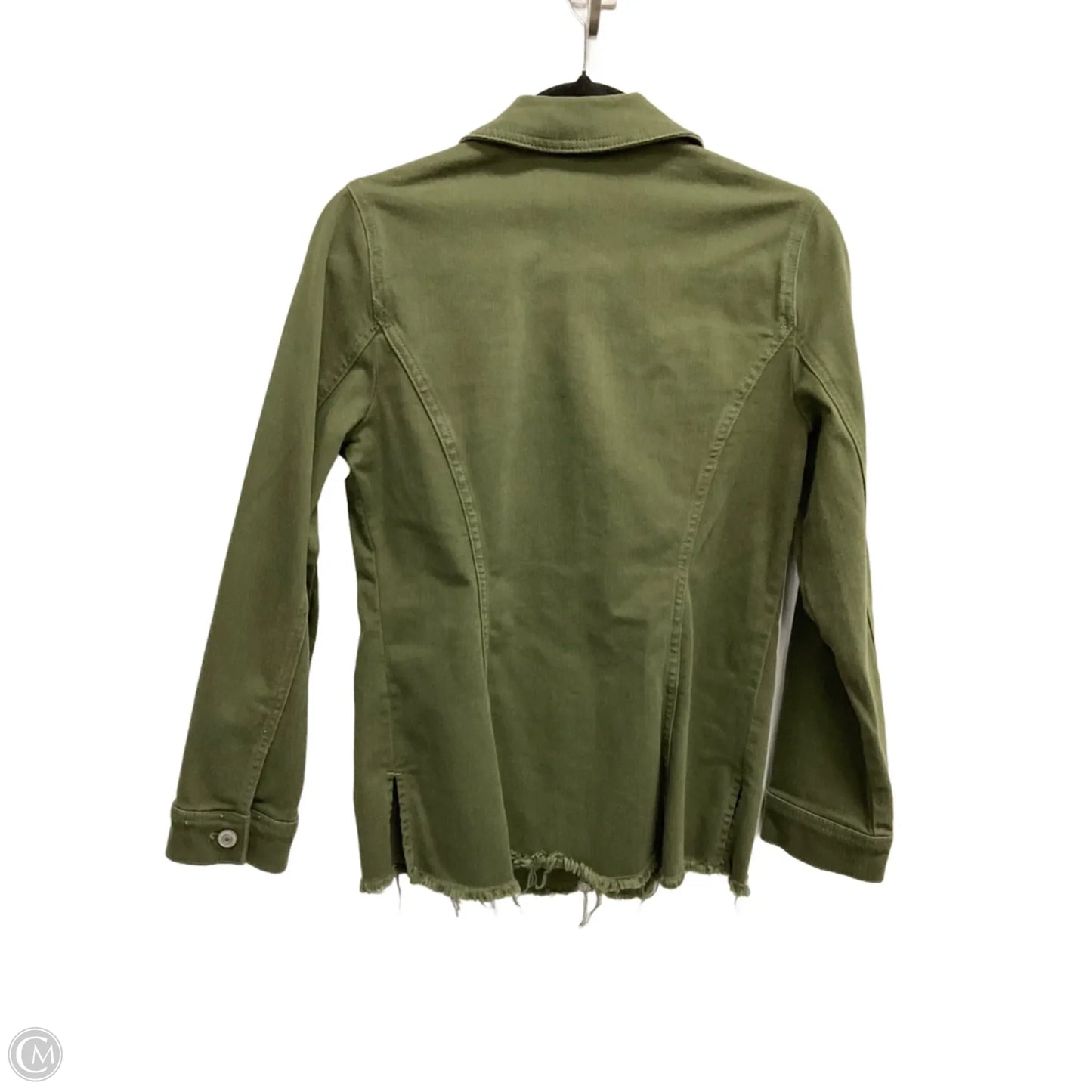 Jacket Denim By Chicos In Green Denim, Size: S