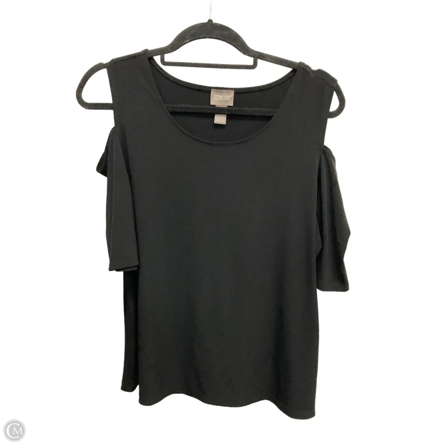 Top Short Sleeve By Chicos In Black, Size: L