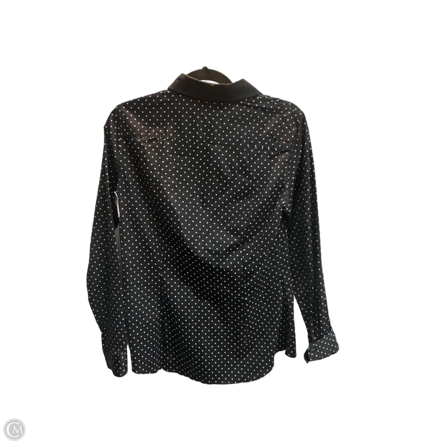 Blouse Long Sleeve By Banana Republic In Polkadot Pattern, Size: M