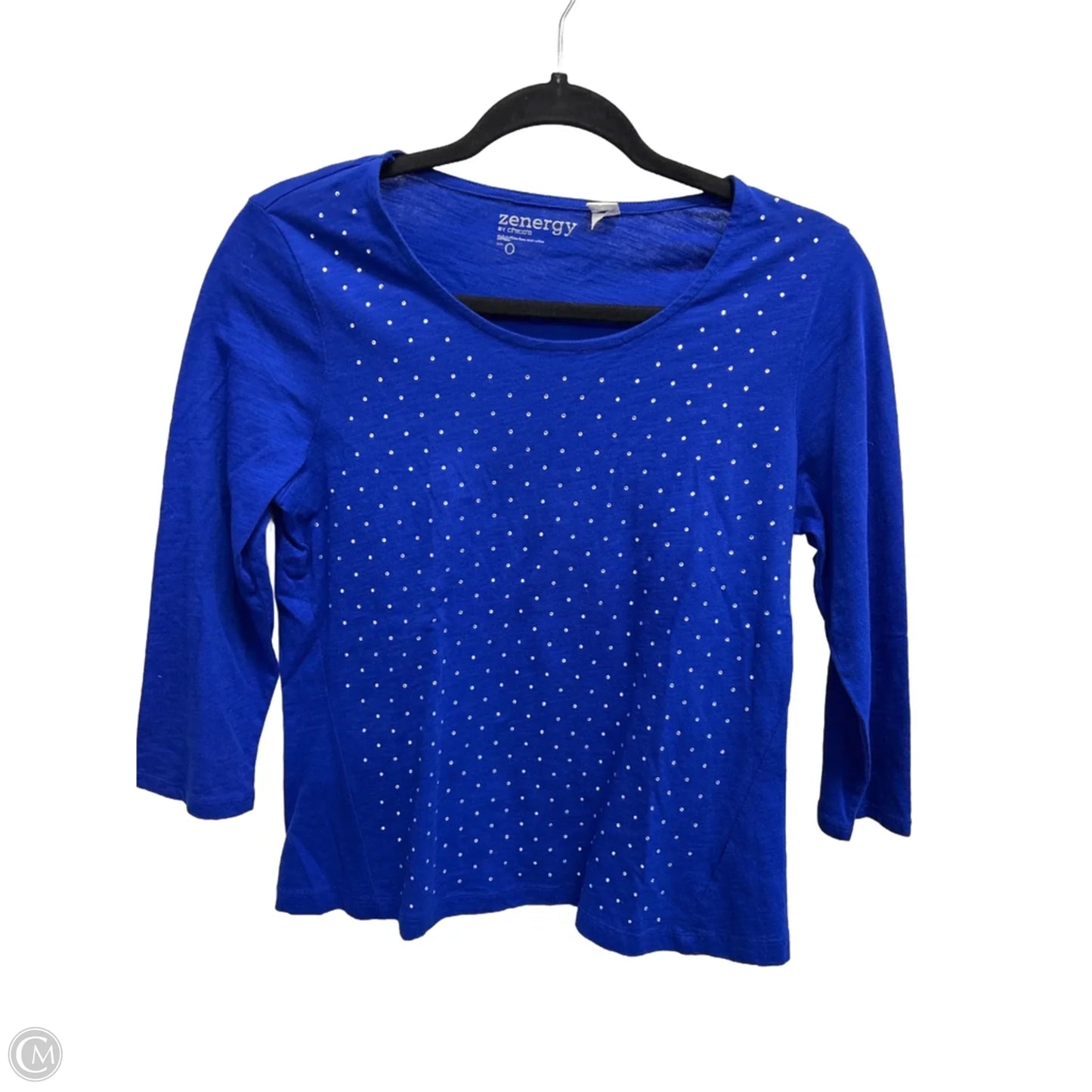 Top 3/4 Sleeve By Zenergy By Chicos In Blue, Size: S