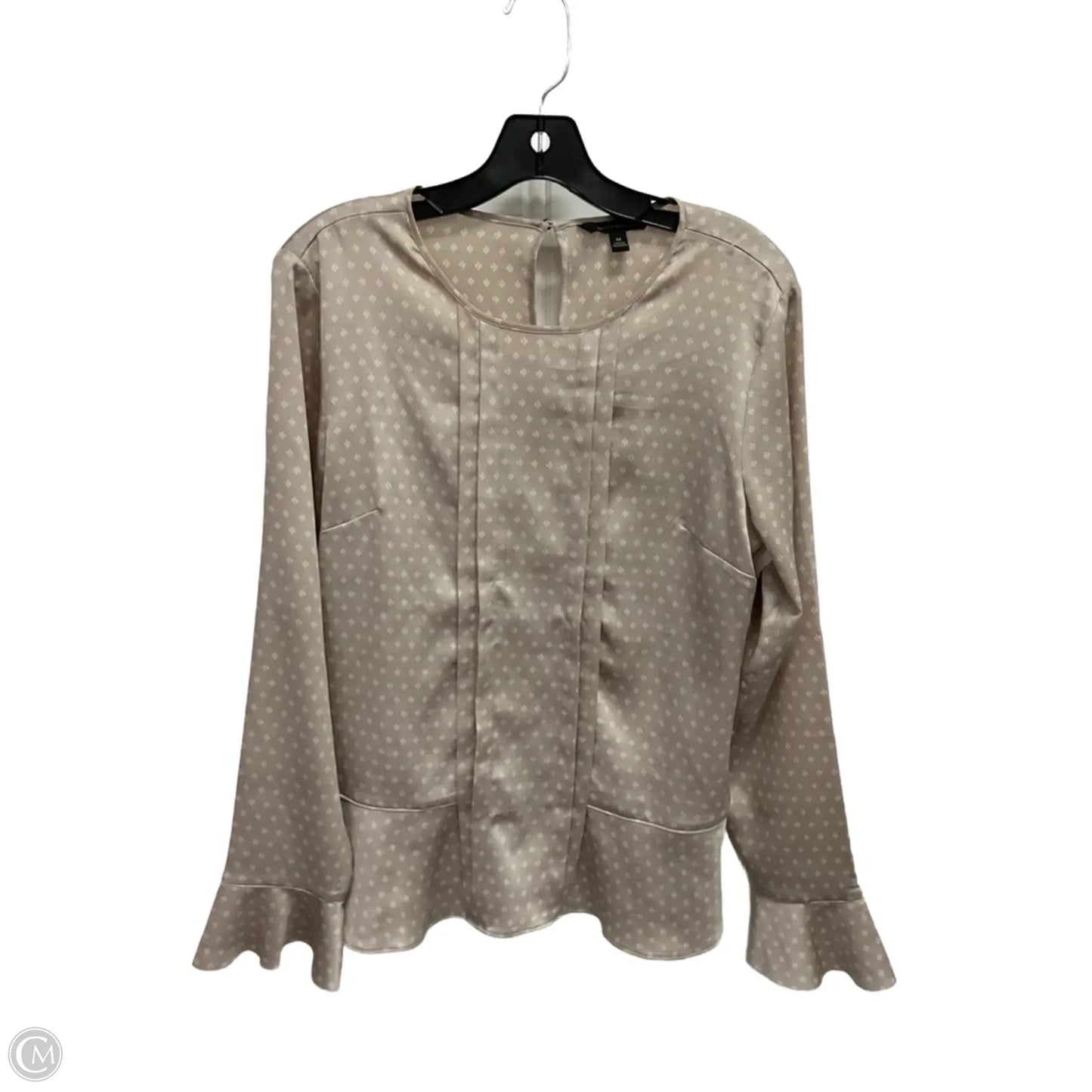 Blouse Long Sleeve By Banana Republic In Beige, Size: M