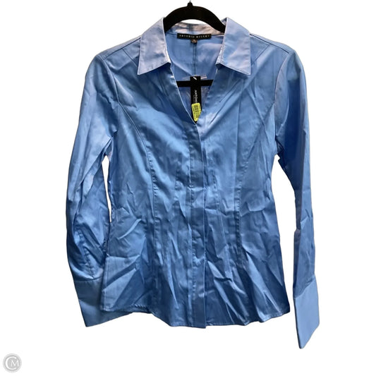 Blouse Long Sleeve By Antonio Melani In Blue, Size: Xs
