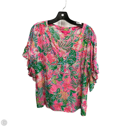 Top Short Sleeve Designer By Lilly Pulitzer In Pink, Size: Xl