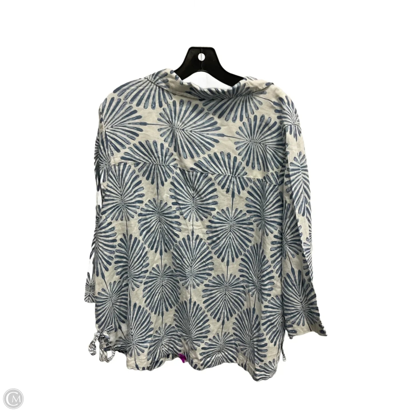 Top Long Sleeve By Joie In Blue & White, Size: 2x