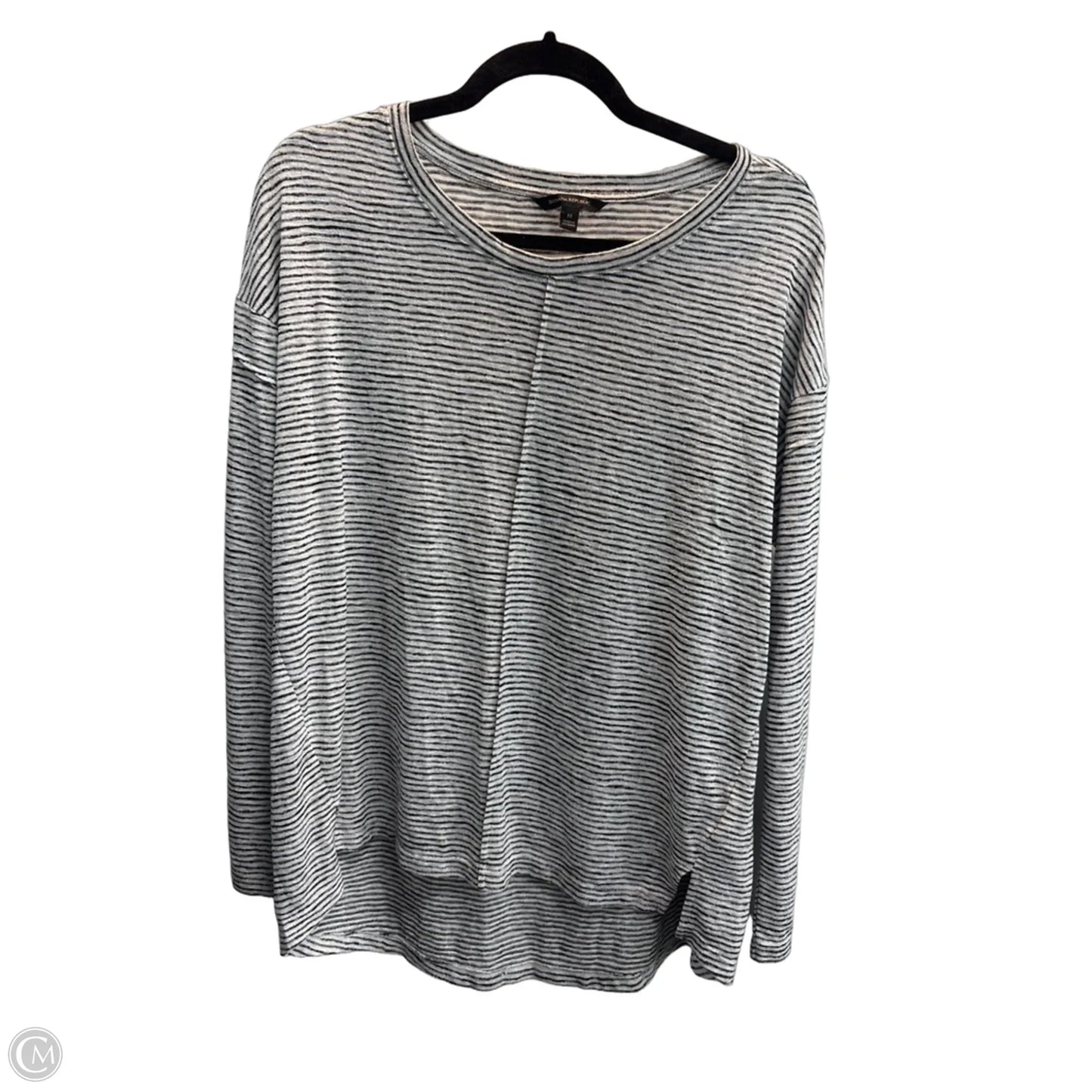 Top Long Sleeve Basic By Banana Republic In Striped Pattern, Size: M