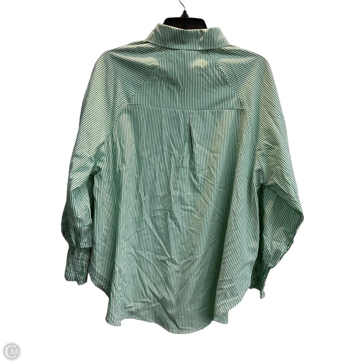 Blouse Long Sleeve By Clothes Mentor In Striped Pattern, Size: M