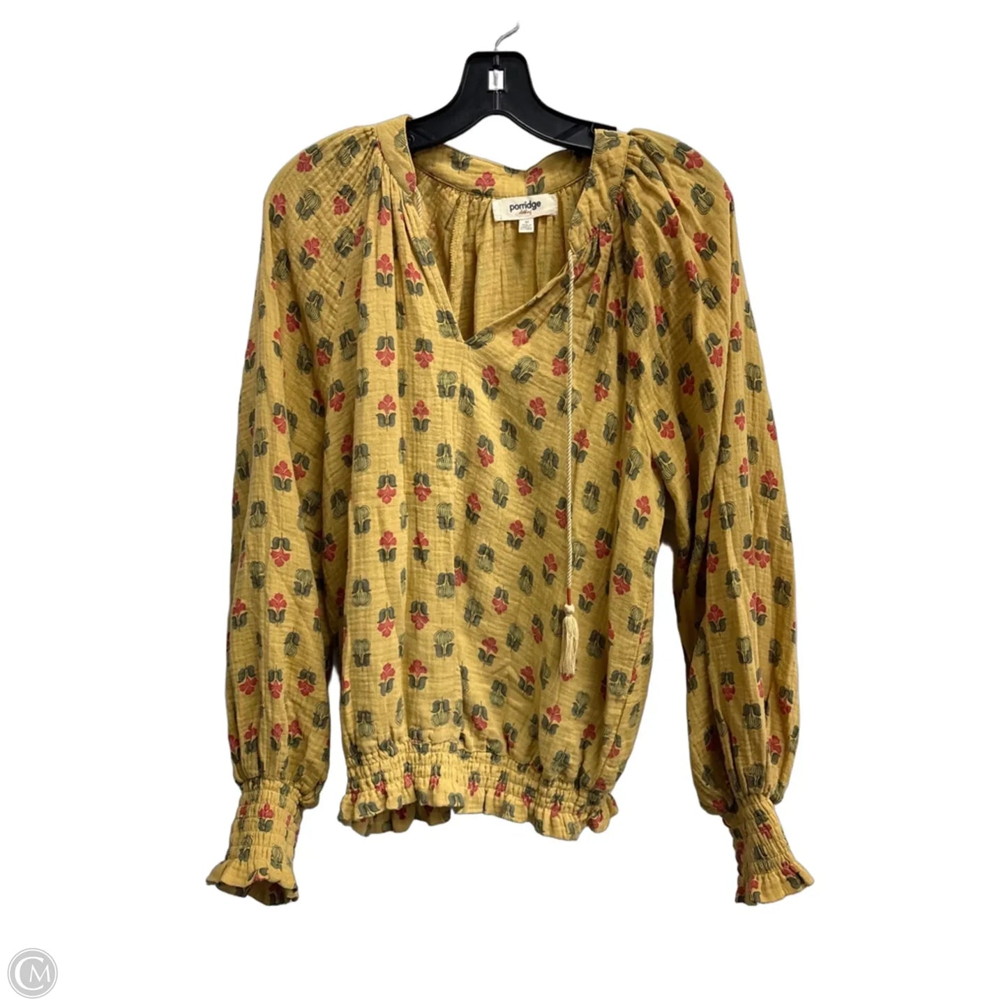 Top Long Sleeve By Porridge In Gold, Size: M