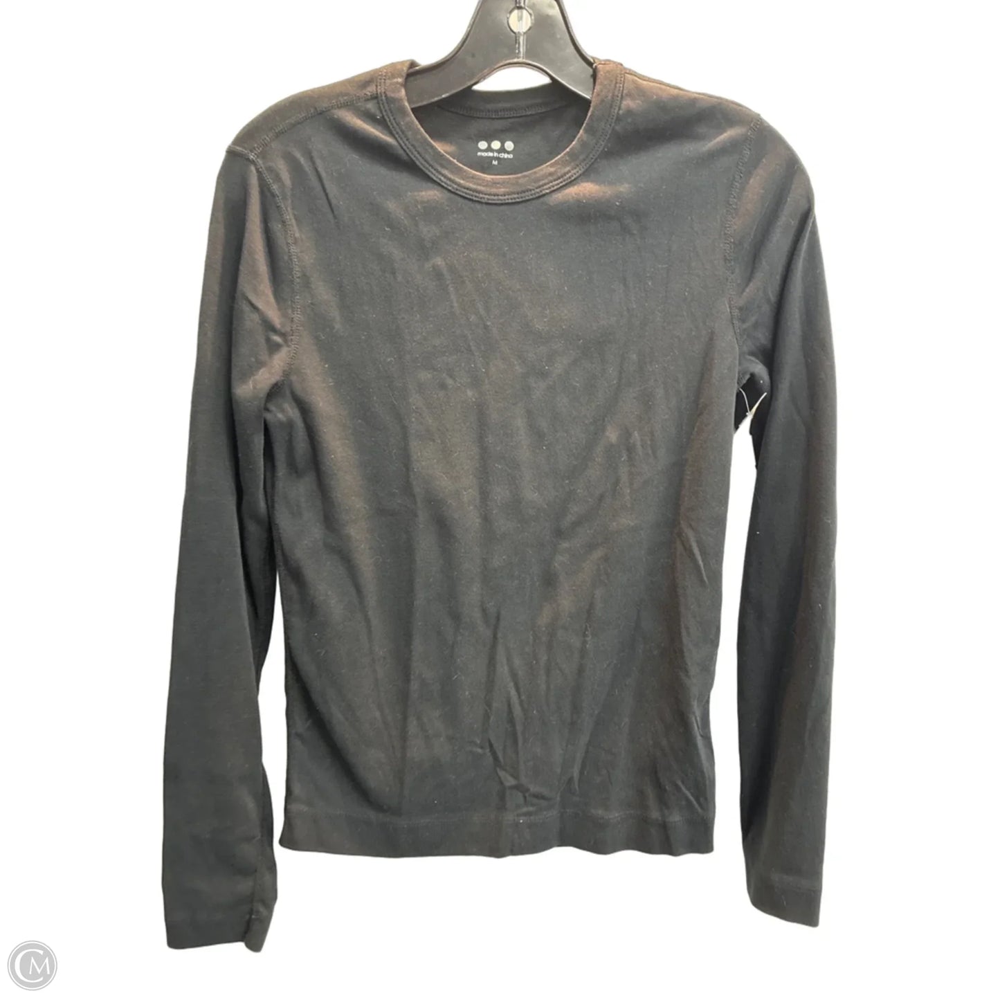 Top Long Sleeve Basic By Three Dots In Black, Size: M