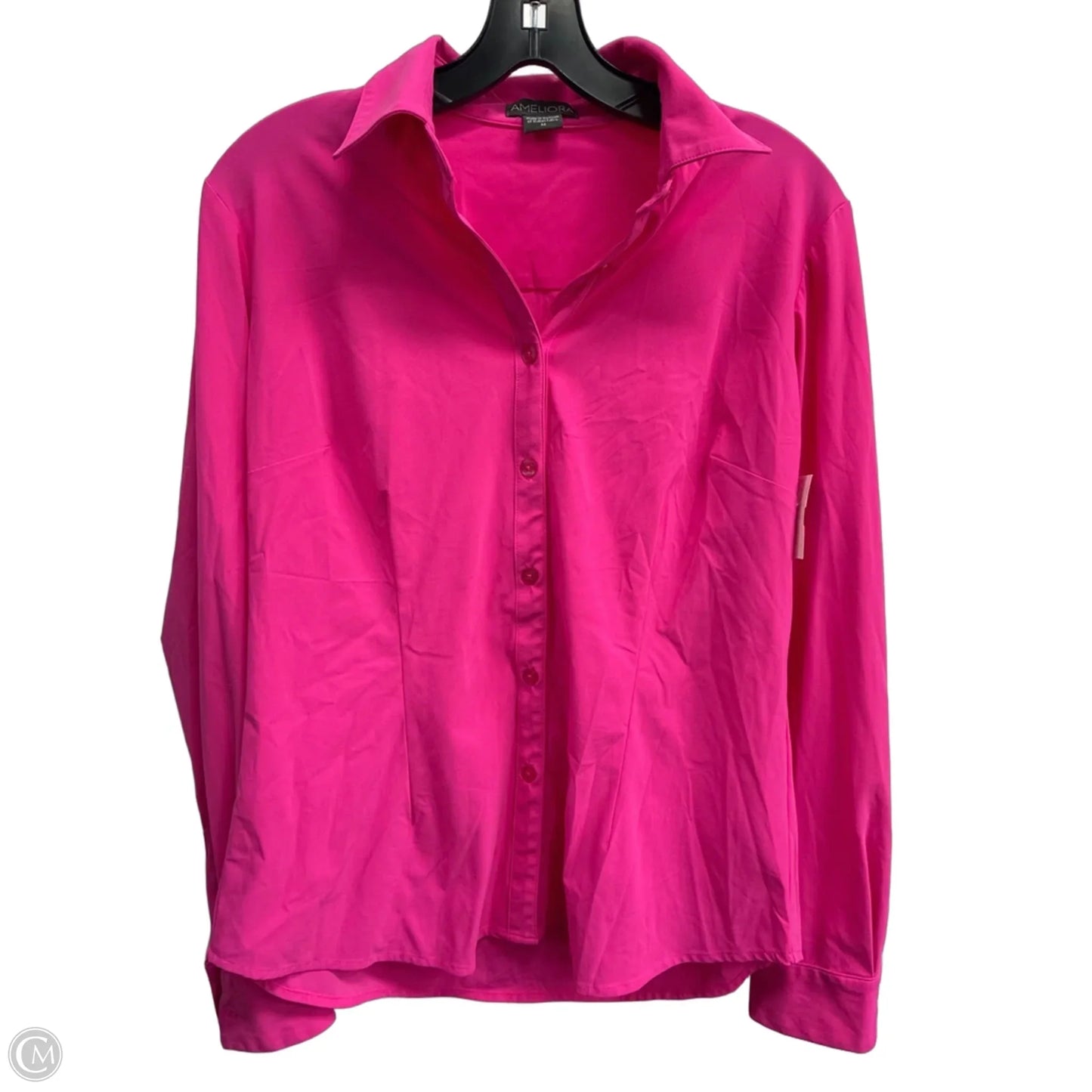 Blouse Long Sleeve By Amelias In Pink, Size: M