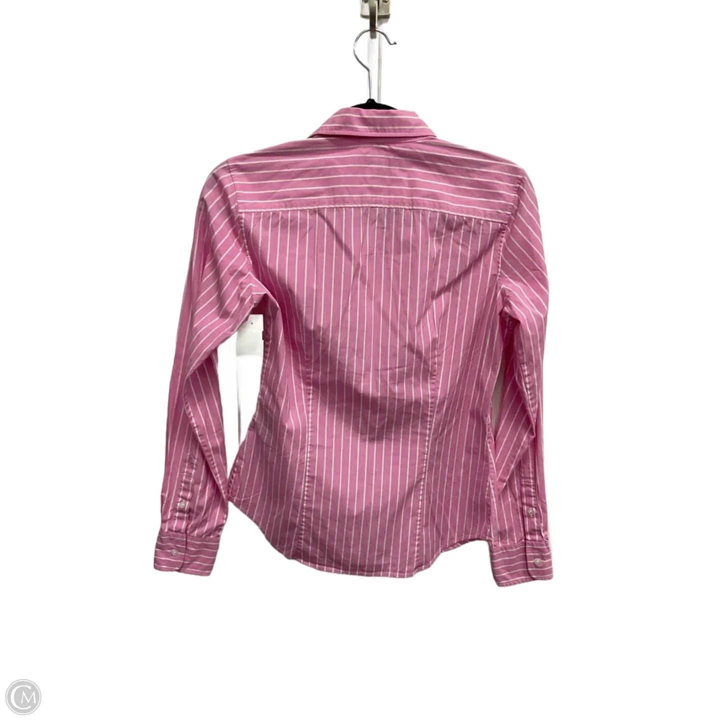 Blouse Long Sleeve By Ralph Lauren In Striped Pattern, Size: M