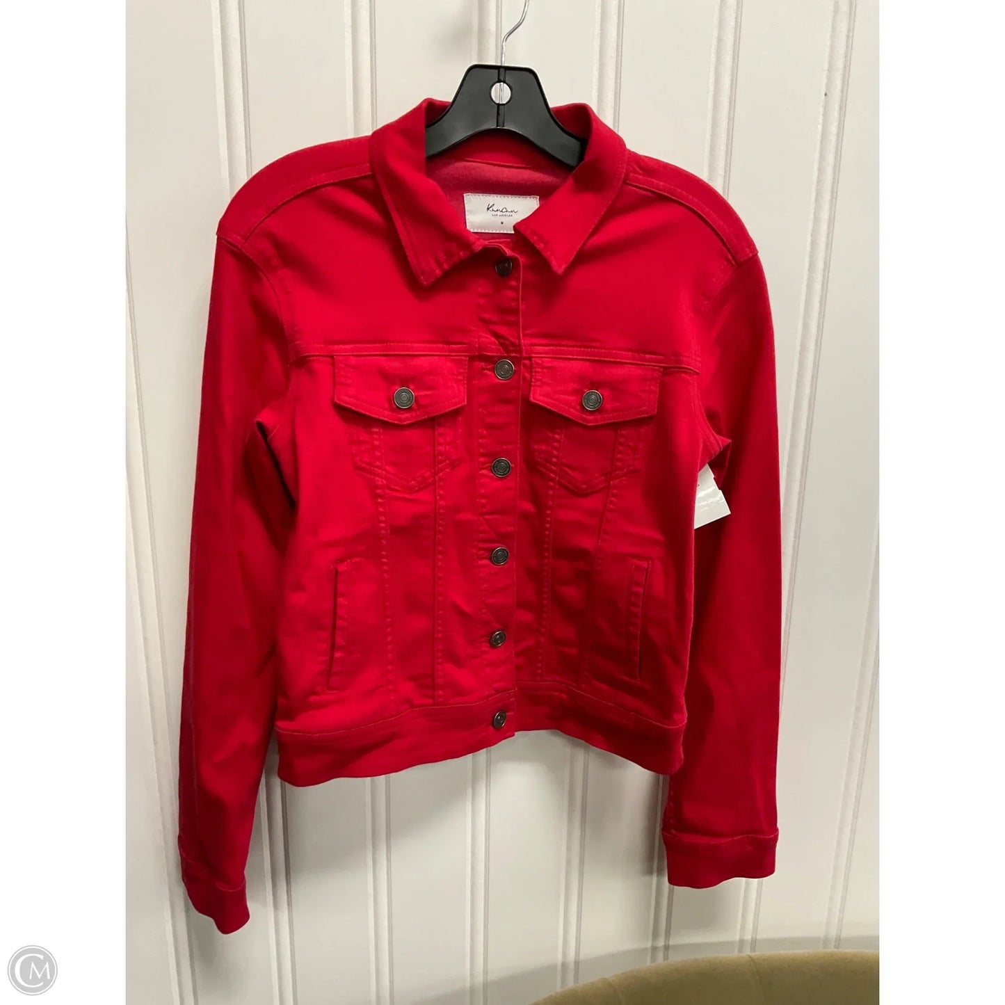 Jacket Denim By Kancan In Red Denim, Size: M
