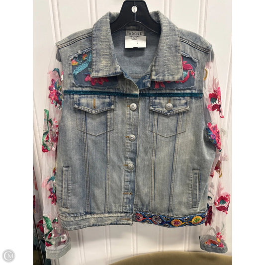 Jacket Denim By Adore In Blue Denim, Size: L