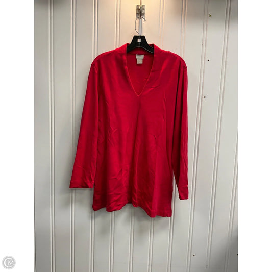 Top Long Sleeve By Chicos In Red, Size: L
