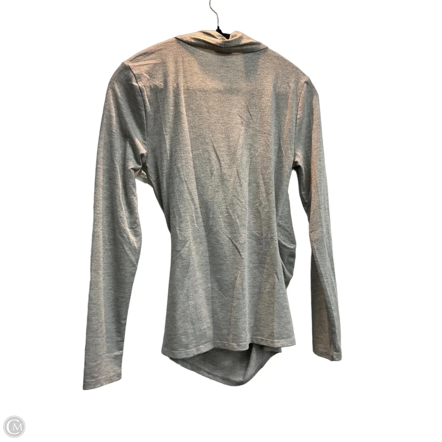 Top Long Sleeve By Ann Taylor In Silver, Size: S
