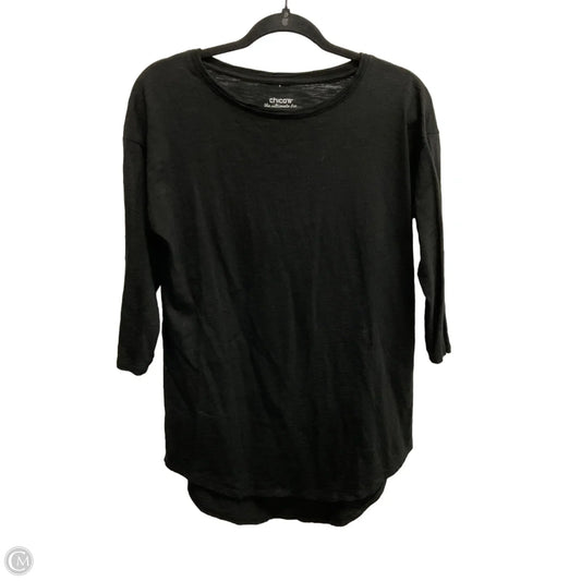 Top 3/4 Sleeve Basic By Chicos In Black, Size: S