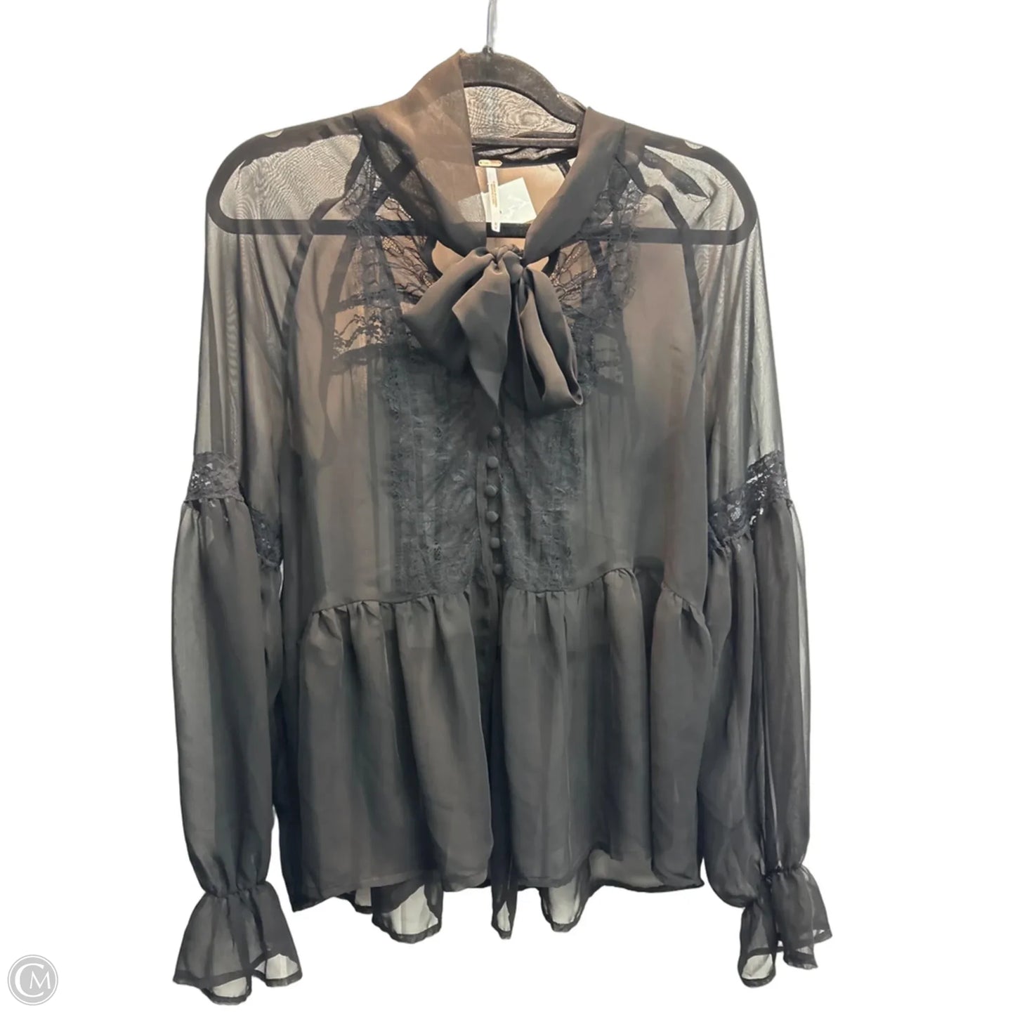 Blouse Long Sleeve By Free People In Black, Size: M