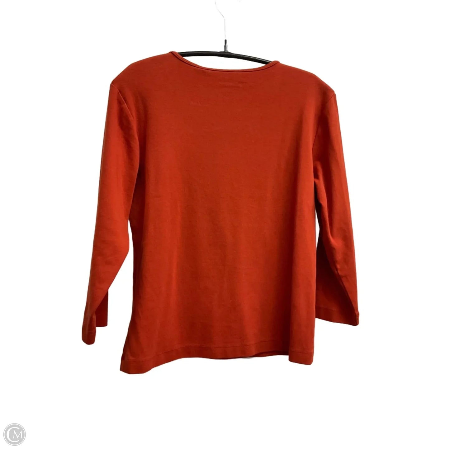 Top 3/4 Sleeve Basic By Chicos In Orange, Size: M