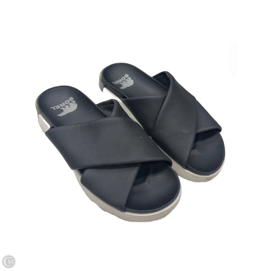 Sandals Flats By Sorel In Black, Size: 9