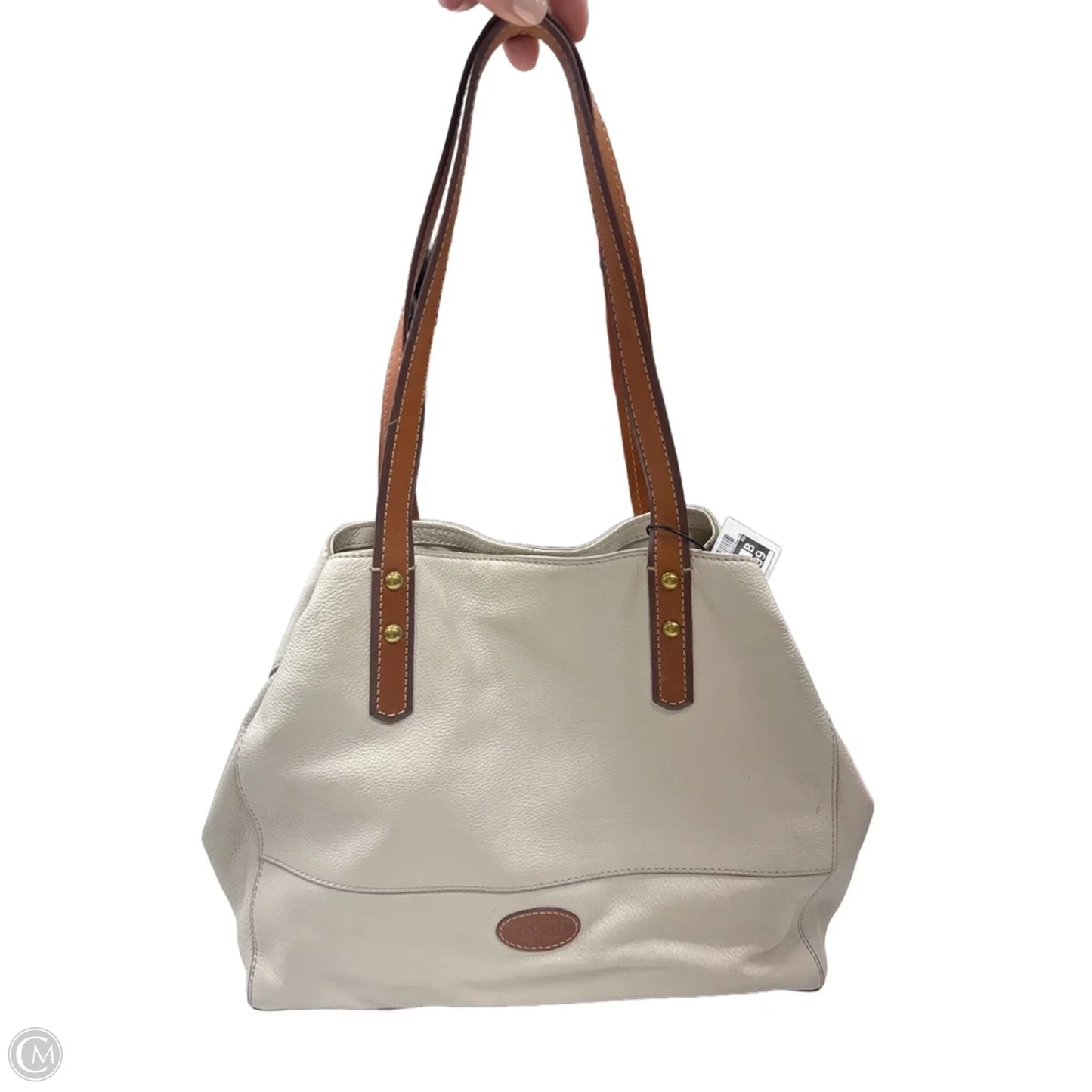 Tote Leather By Fossil, Size: Medium