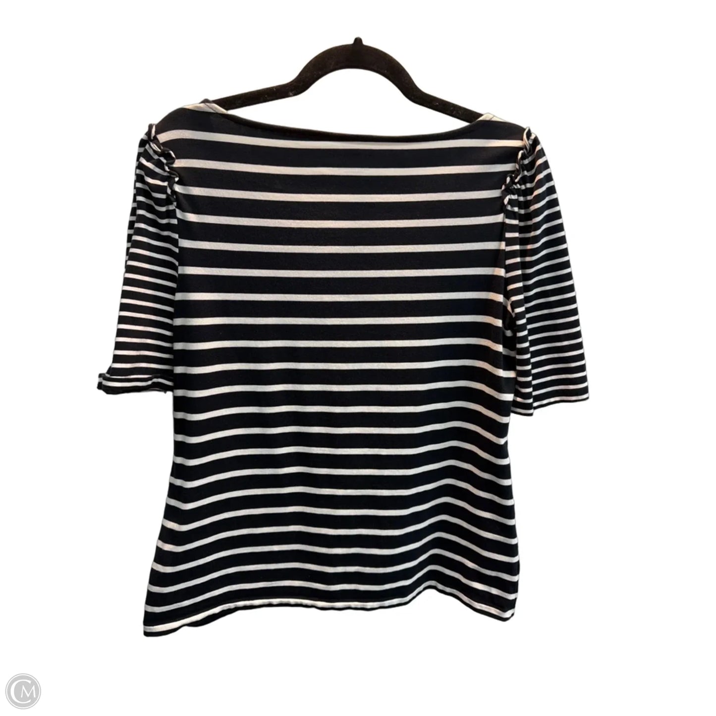 Top Short Sleeve By Talbots In Striped Pattern, Size: M