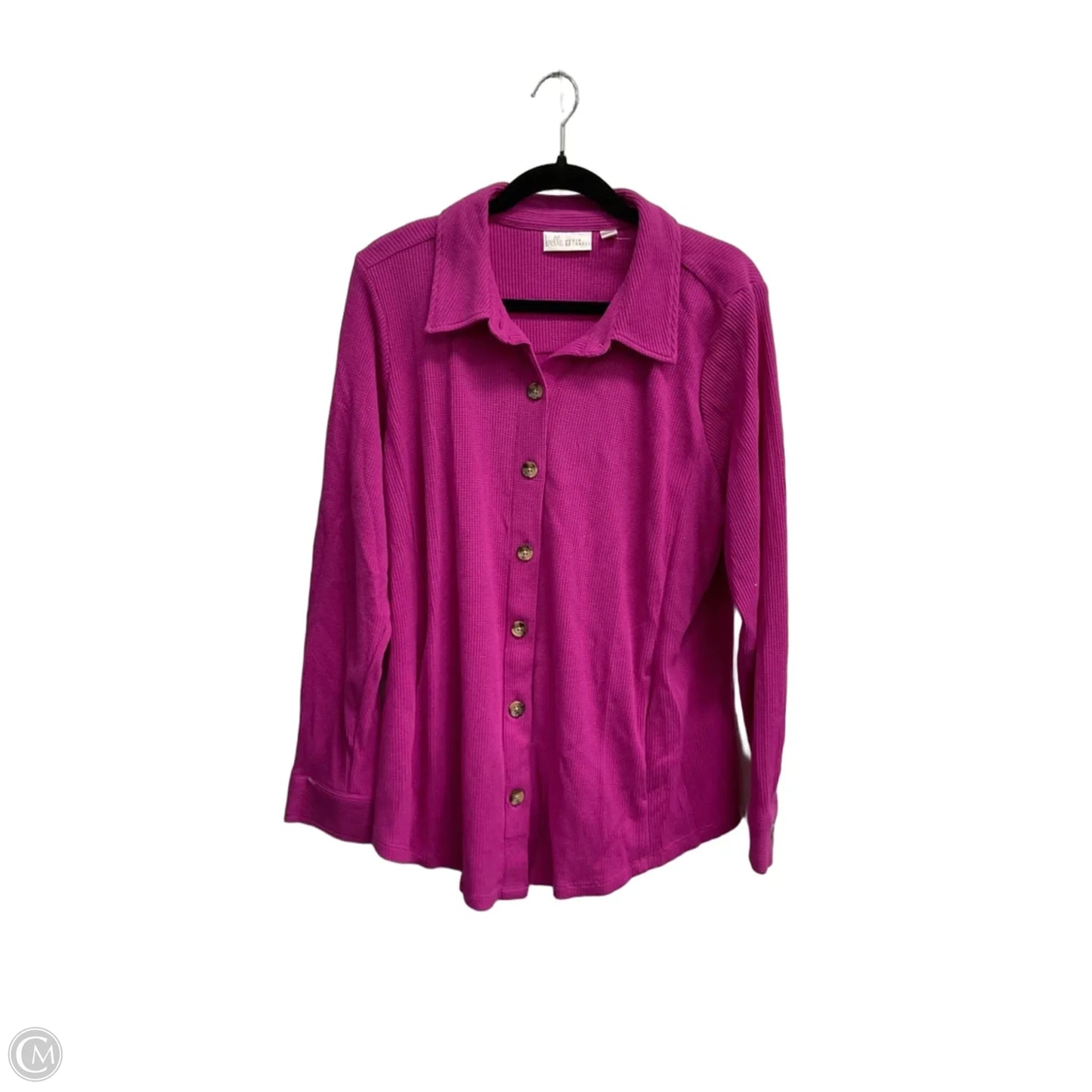 Top Long Sleeve By Belle By Kim Gravel In Pink, Size: Xl