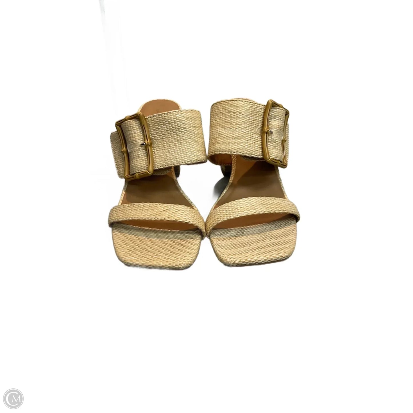 Sandals Heels Block By Universal Thread In Tan, Size: 10