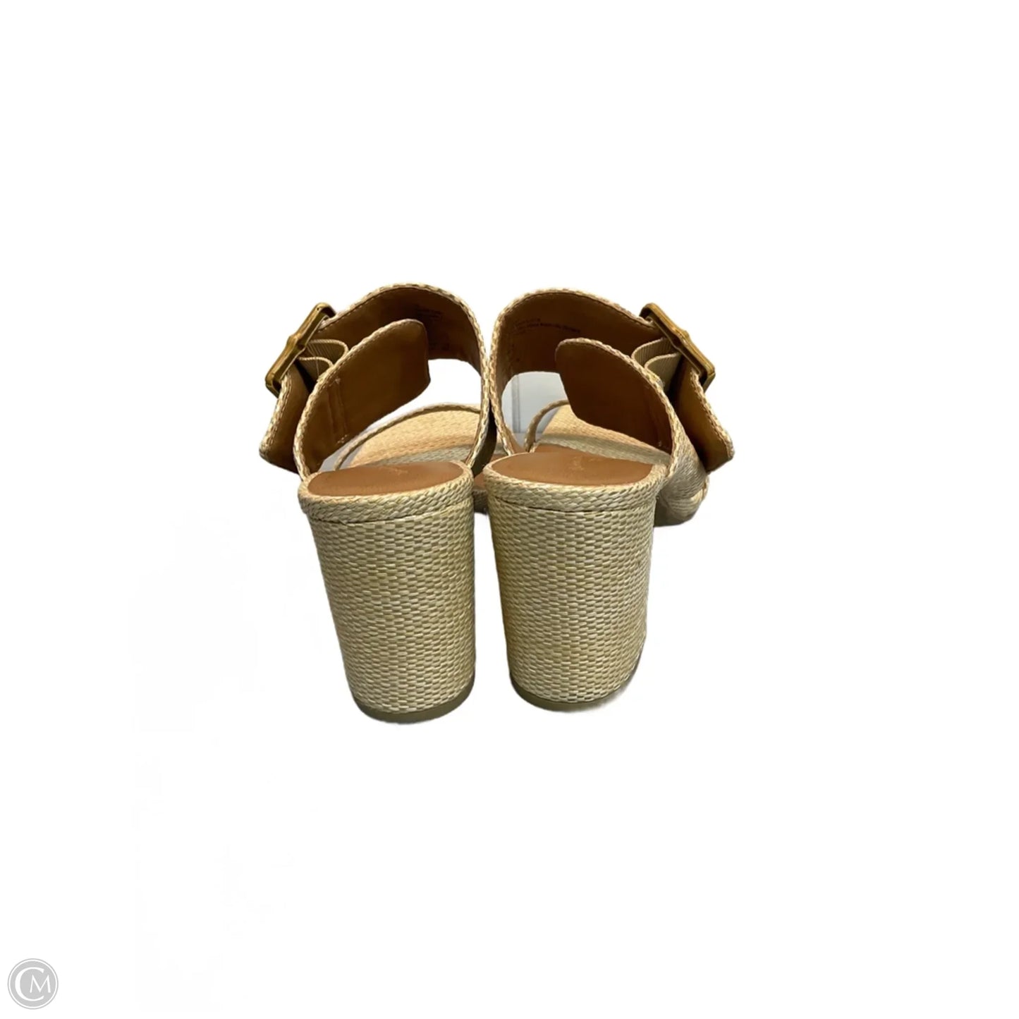 Sandals Heels Block By Universal Thread In Tan, Size: 10