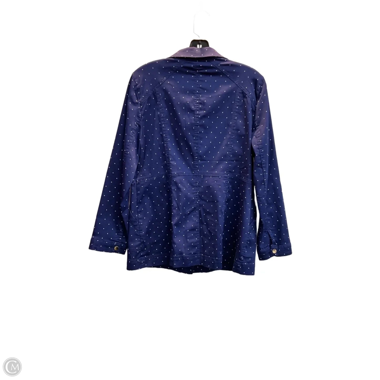 Jacket Windbreaker By Chicos In Polkadot Pattern, Size: M