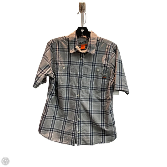 Blouse Short Sleeve By Duluth Trading In Grey, Size: S