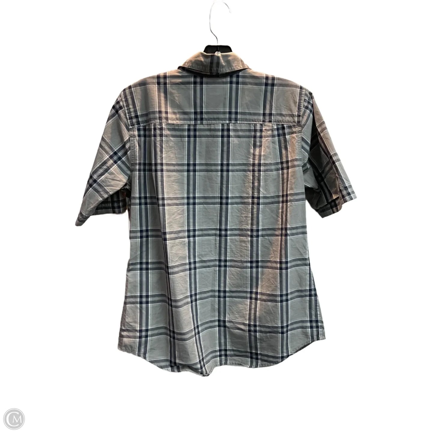 Blouse Short Sleeve By Duluth Trading In Grey, Size: S