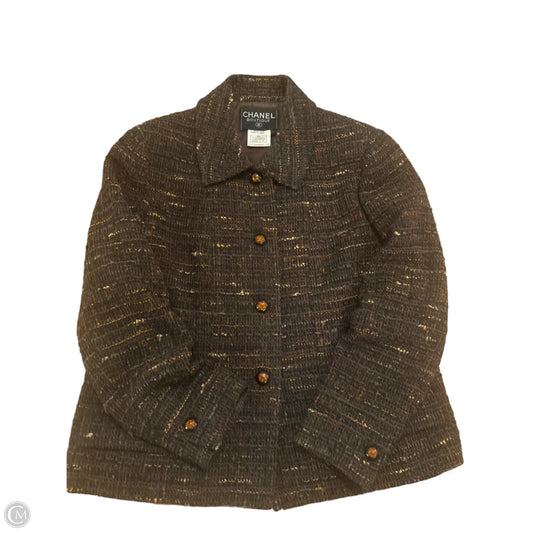 Blazer Luxury Designer By Chanel In Brown, Size: Xl