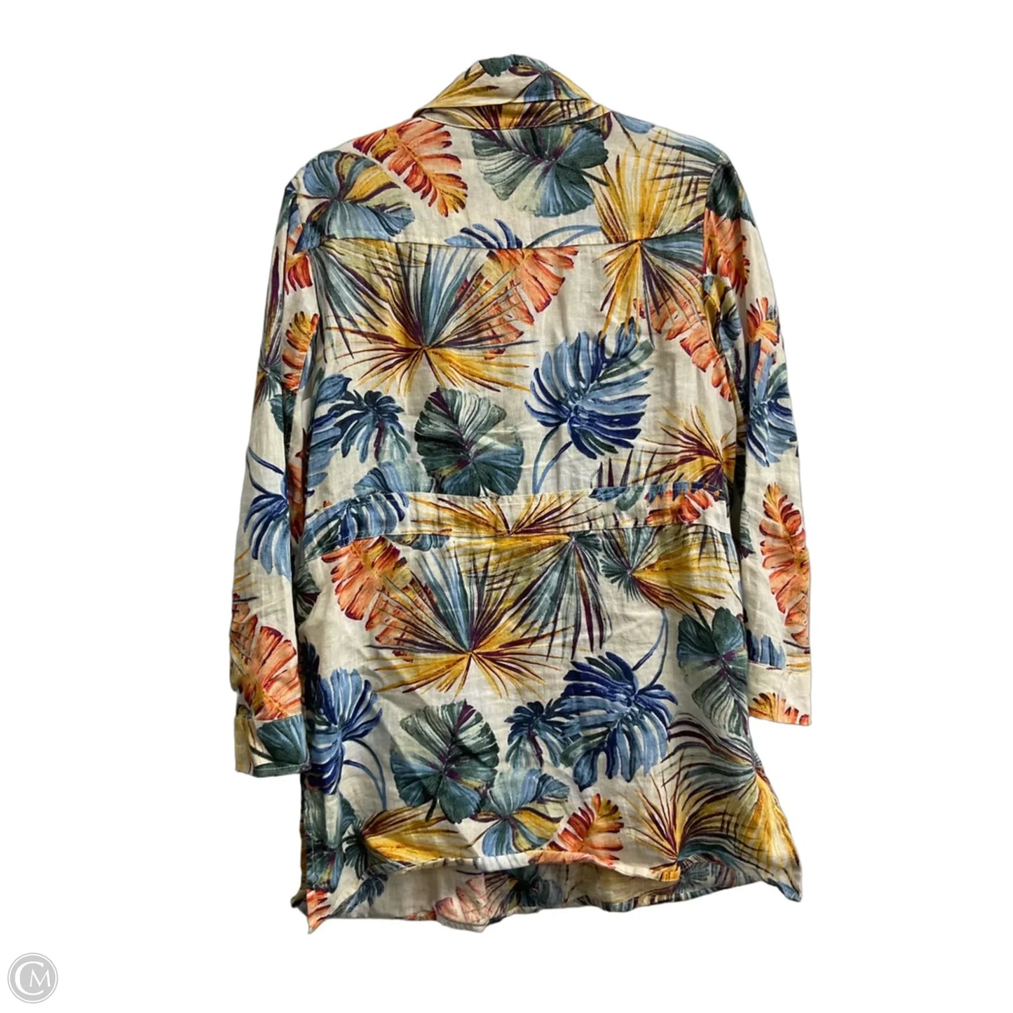 Jacket Utility By Chicos In Tropical Print, Size: Mp
