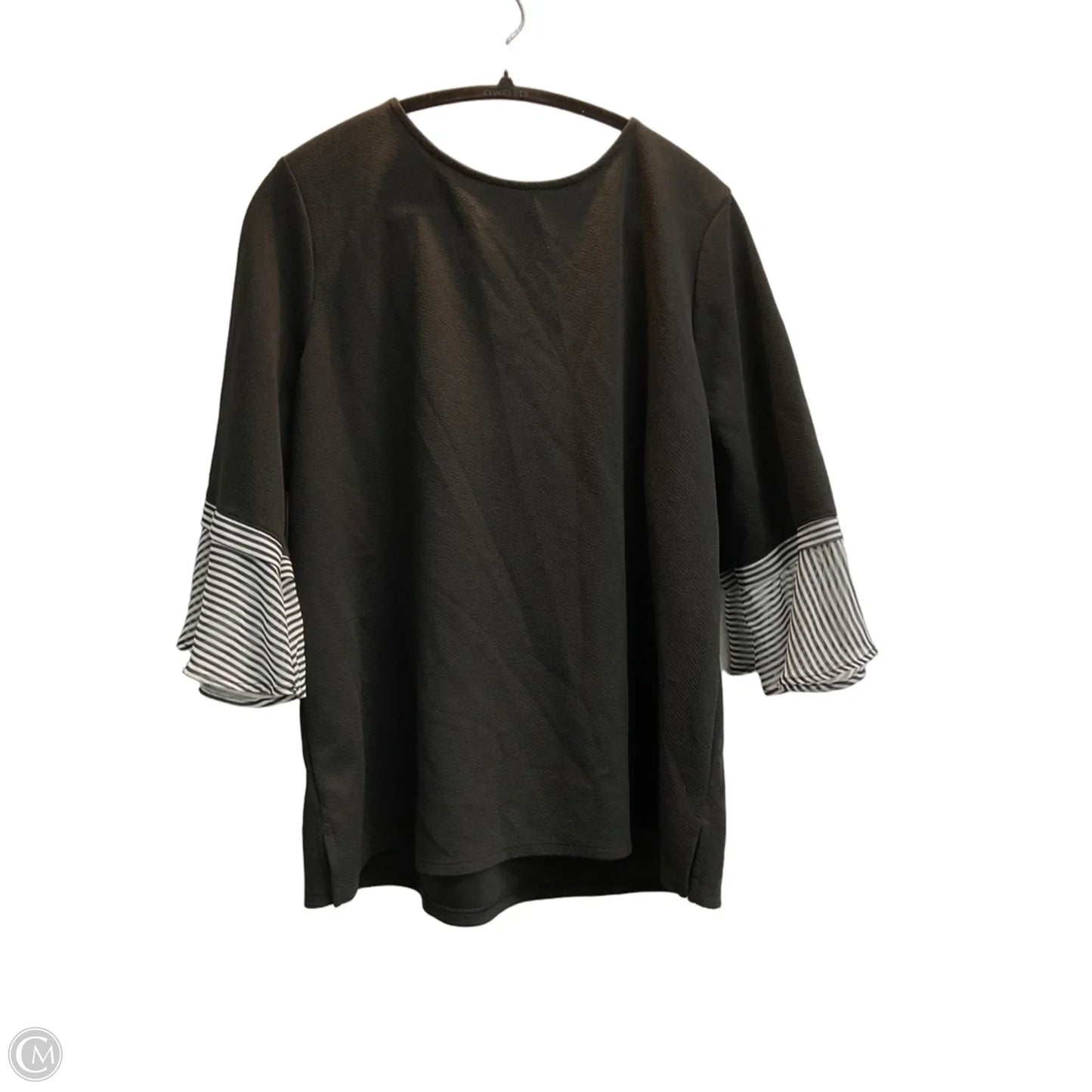 Top 3/4 Sleeve By Chicos In Black, Size: Xl