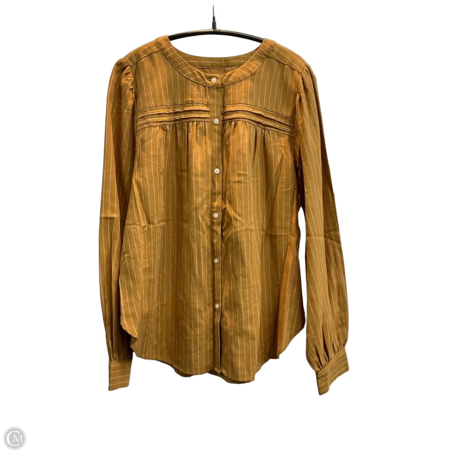 Blouse Long Sleeve By Loft In Yellow, Size: M
