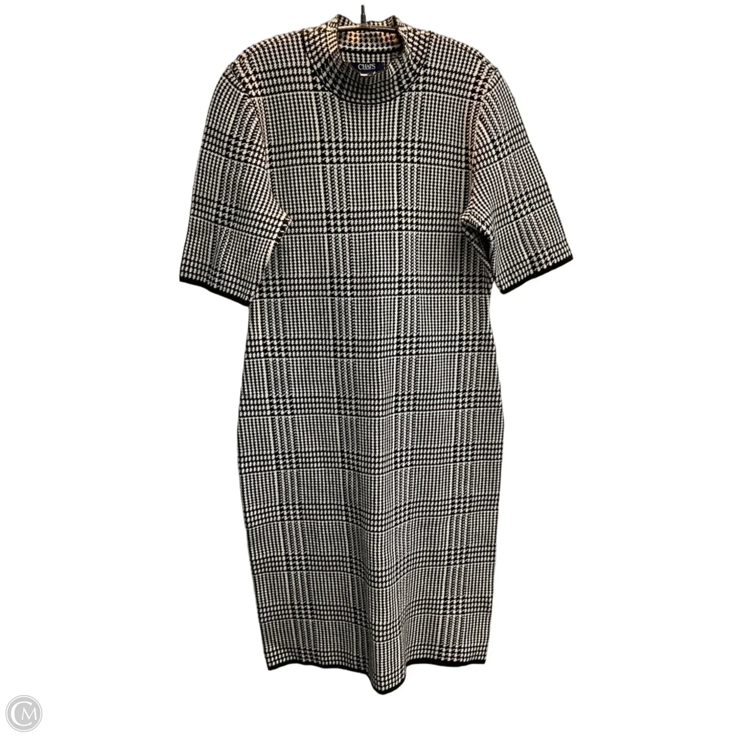 Dress Sweater By Chaps In Black & White, Size: L