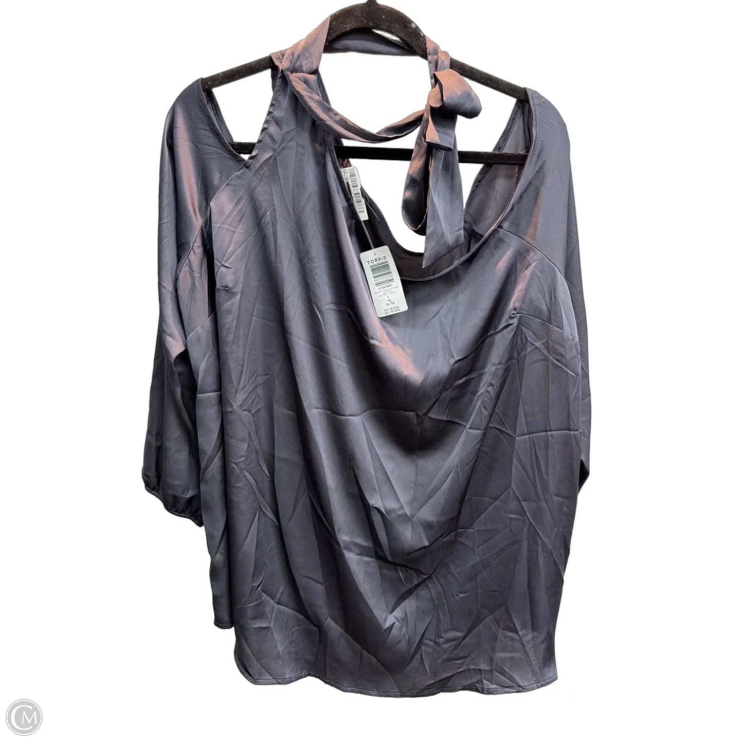 Blouse 3/4 Sleeve By Torrid In Grey, Size: 1x