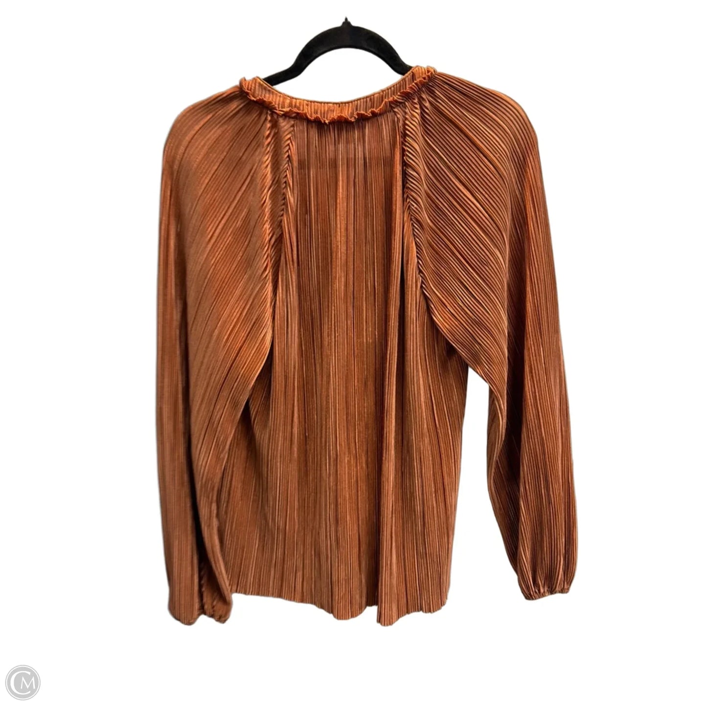 Blouse Long Sleeve By Daytrip In Gold, Size: S