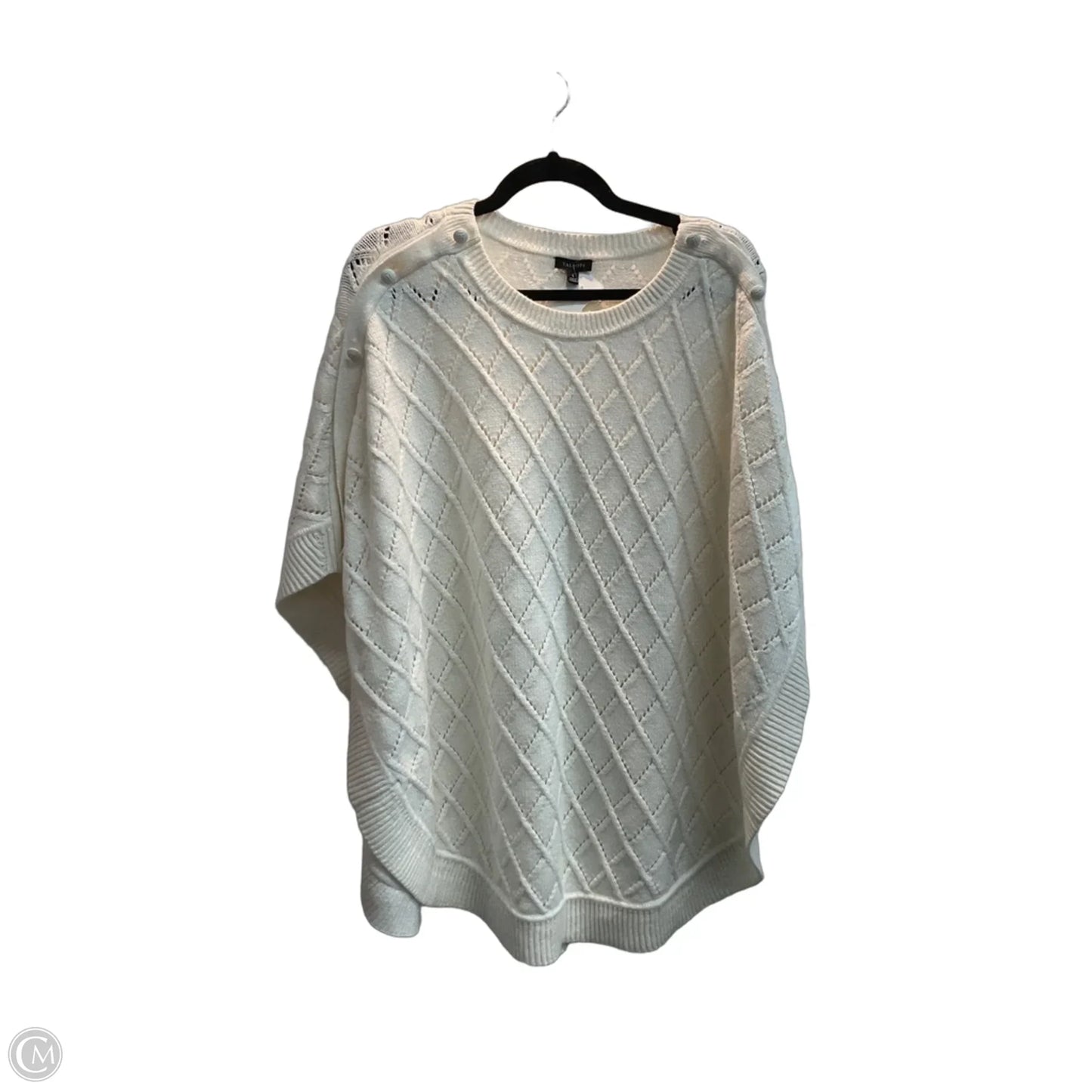 Poncho By Talbots In White, Size: L