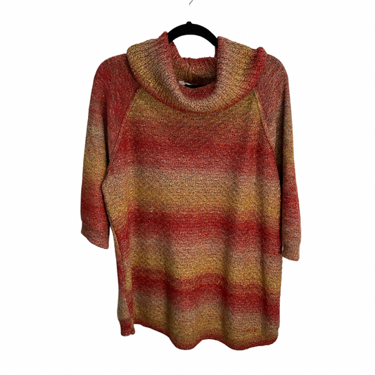 Sweater By Dressbarn In Red & Yellow, Size: 2x