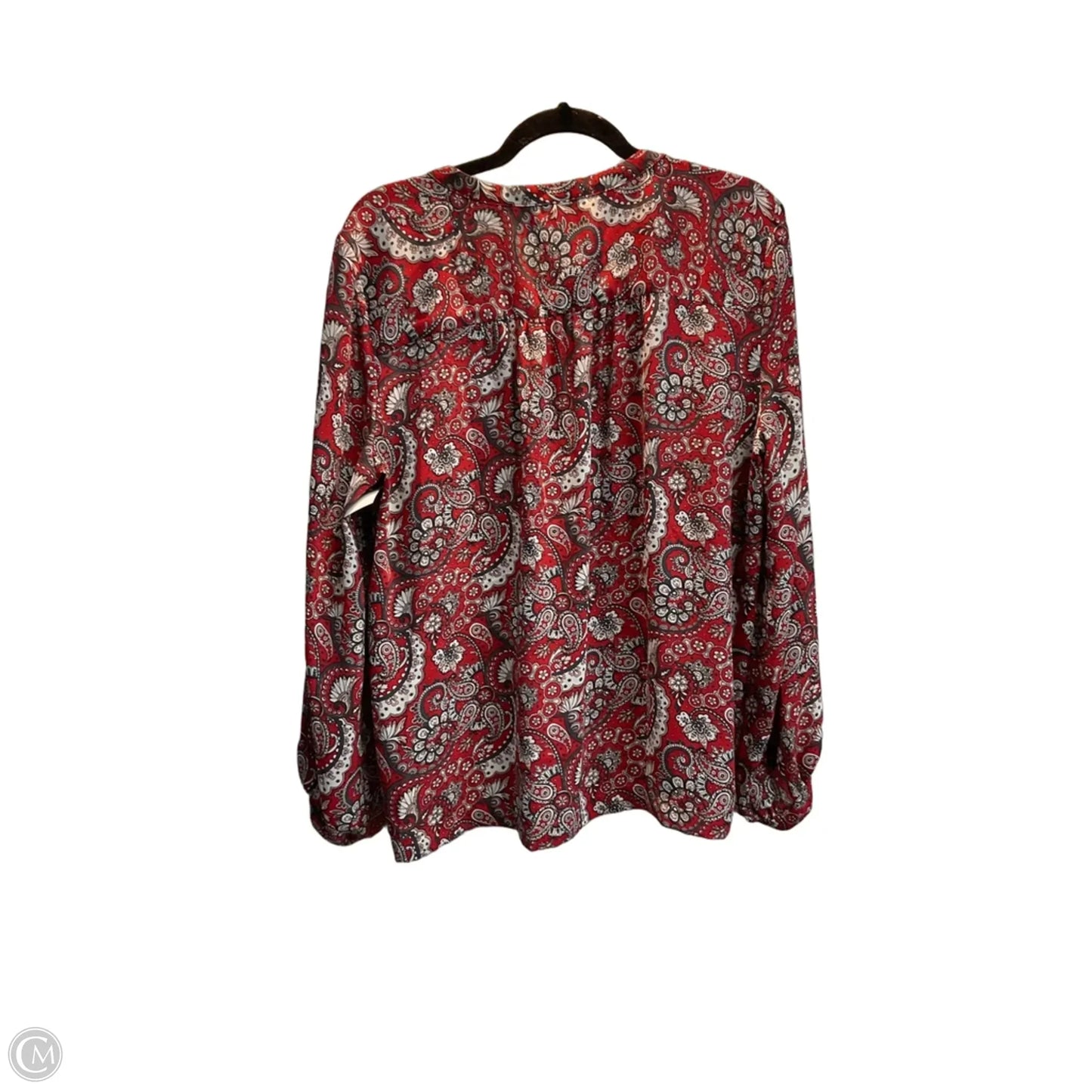 Blouse Long Sleeve By Loft In Paisley Print, Size: L
